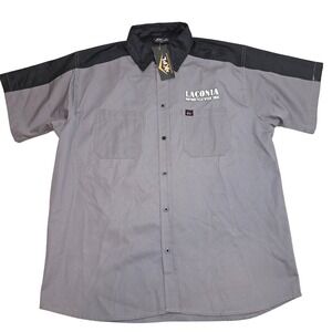 XPL Laconia Motorcycle Week 2024 Grey Black Skull Work Shirt Mens XL New